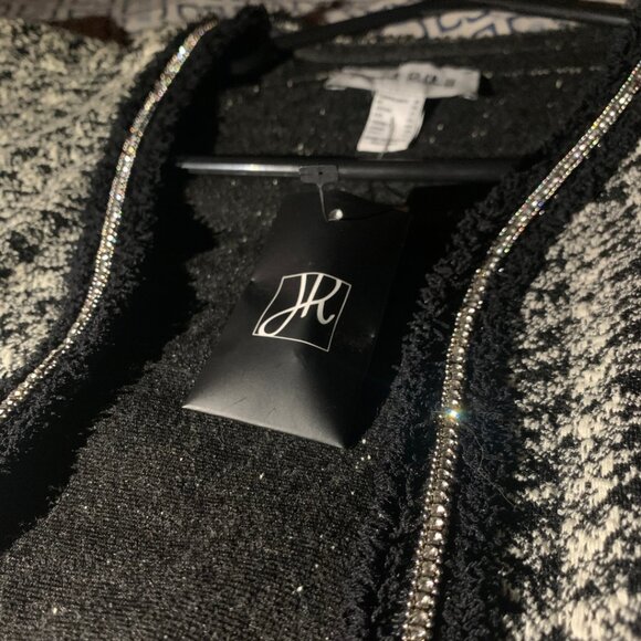 Joseph Ribkoff Open-Front Jacket With Rhinestones, and Frill. Size US 18. - Picture 2 of 4